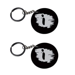 | Alphabet I keychain | keychain love customized keychain with photo Printed Wooden Keychain| Circle Shape Set of 2 keyrings 