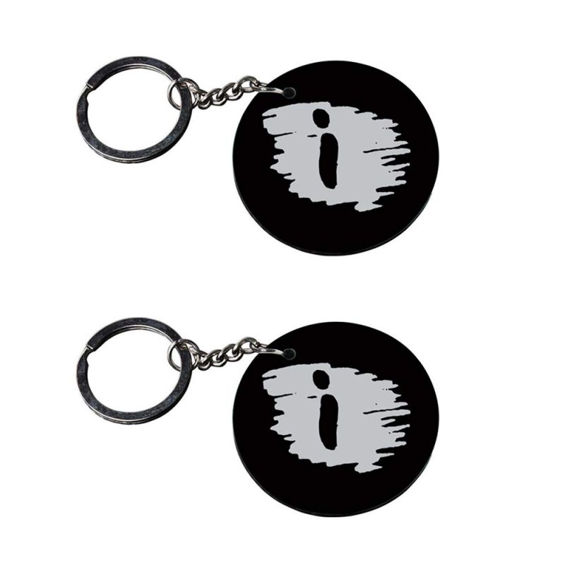 Alphabet Letter I Round Keychain
