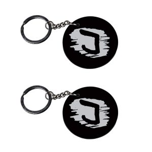 | Alphabet J keychain | l keychain customized keychain with photo Printed Wooden Keychain| Circle Shape Set of 2 keyrings 2x2