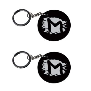 | Alphabet M keychain | keychain marvel customized keychain with photo Printed Wooden Keychain| Circle Shape Set of 2 keyring