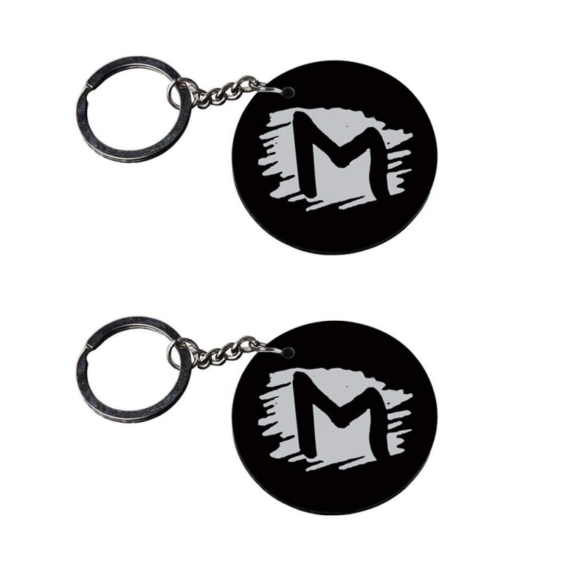 Alphabet M Superhero Style Keychain