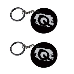 | Alphabet Q keychain | keychain men customized keychain with photo Printed Wooden Keychain| Circle Shape Set of 2 keyrings 2