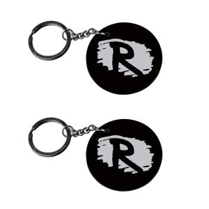 | Alphabet R keychain | m keychain customized keychain with photo Printed Wooden Keychain| Circle Shape Set of 2 keyrings 2x2