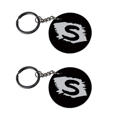Crafty Worth | Alphabet S keychain | m keychain for boys customized keychain with photo Printed Wooden Keychain| Circle Shape Set of 2 keyrings 2×2 inch