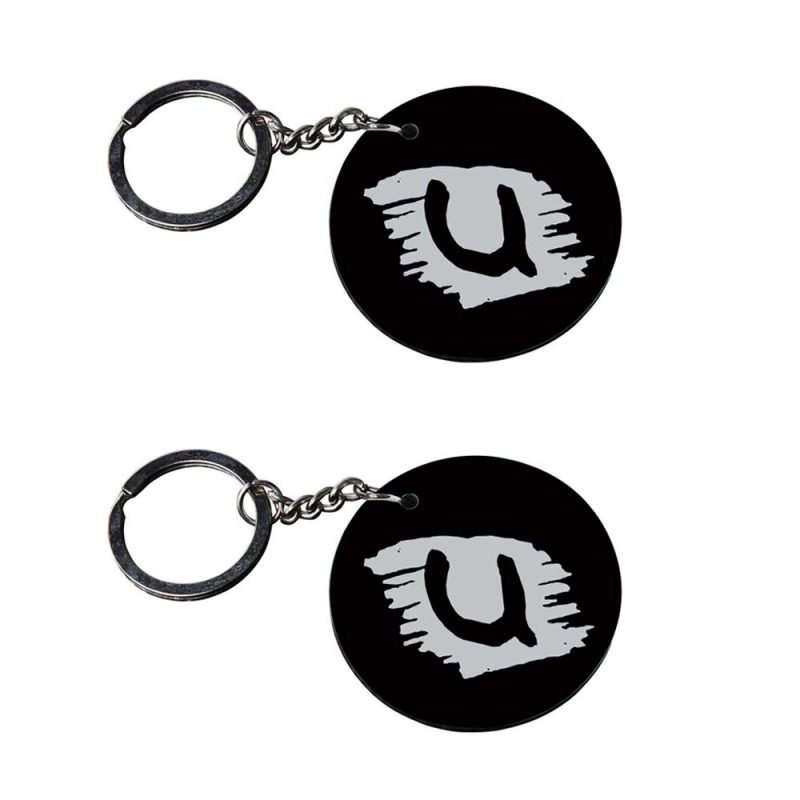 Alphabet Letter U Round Keychain