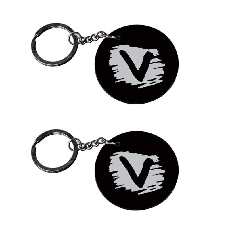 Personalized Letter V Initial Keychain