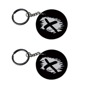 | Alphabet X keychain | keychain number plate customized keychain with photo Printed Wooden Keychain| Circle Shape Set of 2 k