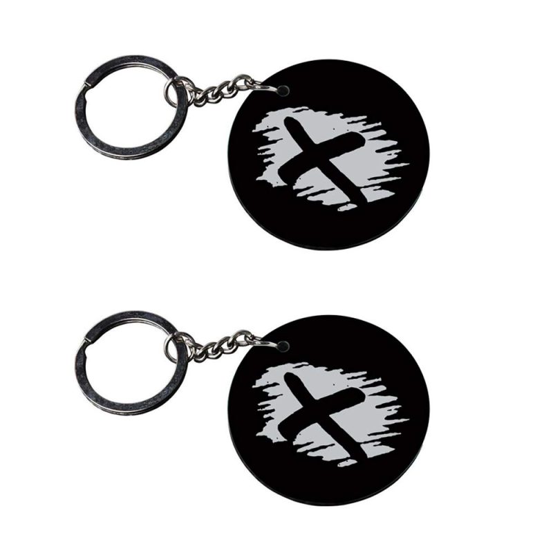 Alphabet X Round Acrylic Keychain