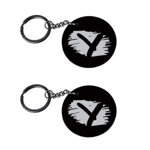 | Alphabet Y keychain | keychain name written customized keychain with photo Printed Wooden Keychain| Circle Shape Set of 2 k