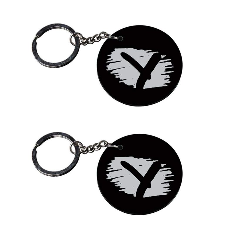 Round Letter Y Alphabet Keychain