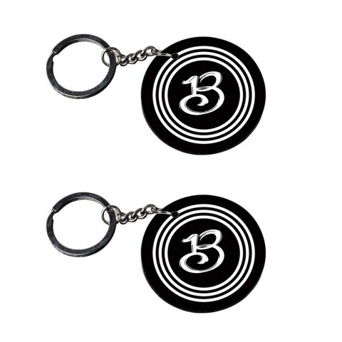 Crafty Worth | Alphabet B keychain | n keychain customized keychain with photo Printed Wooden Keychain| Circle Shape Set of 2 keyrings 2×2 inch - alternate view