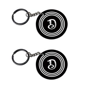 | Alphabet D keychain | n keychain for girls customized keychain with photo Printed Wooden Keychain| Circle Shape Set of 2 ke