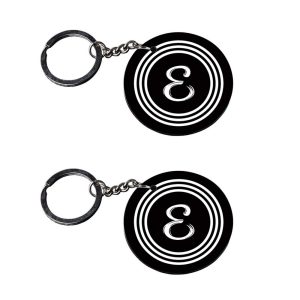 | Alphabet E keychain | n keychain for bike customized keychain with photo Printed Wooden Keychain| Circle Shape Set of 2 key