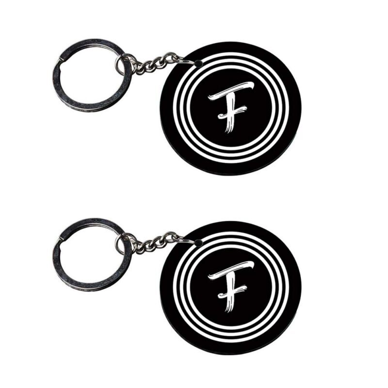 Alphabet F Heart Charm Keychain