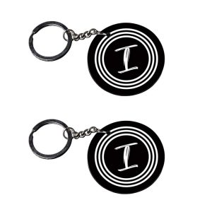 | Alphabet I keychain | keychain of love customized keychain with photo Printed Wooden Keychain| Circle Shape Set of 2 keyrin