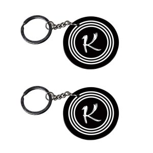 | Alphabet K keychain | o keychain customized keychain with photo Printed Wooden Keychain| Circle Shape Set of 2 keyrings 2x2