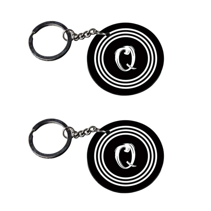 Premium Letter Q Metal Keychain