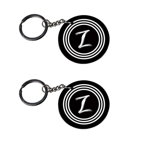 Crafty Worth | Alphabet Z keychain | keychain rings for craft customized keychain with photo Printed Wooden Keychain| Circle Shape Set of 2 keyrings 2×2 inch