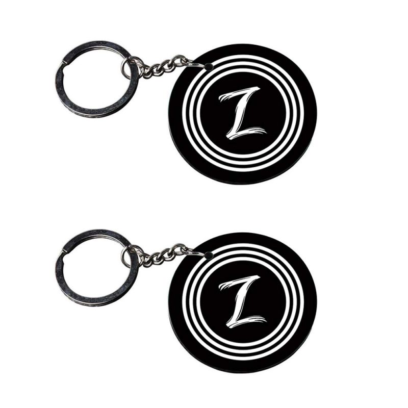 Round Letter Z Alphabet Keychain