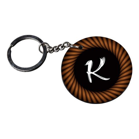 Crafty Worth | Alphabet K keychain | keychain set customized keychain with photo Printed Wooden Keychain| Circle Shape Set of 2 keyrings 2×2 inch - alternate view