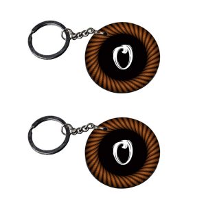 | Alphabet O keychain | s keychains for men customized keychain with photo Printed Wooden Keychain| Circle Shape Set of 2 key