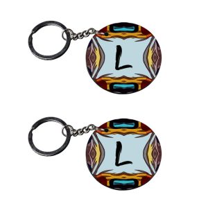 | Alphabet L keychain | 080p keychain camera customized keychain with photo Printed Wooden Keychain| Circle Shape Set of 2 ke