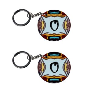 | Alphabet O keychain | keychain 100 customized keychain with photo Printed Wooden Keychain| Circle Shape Set of 2 keyrings 2