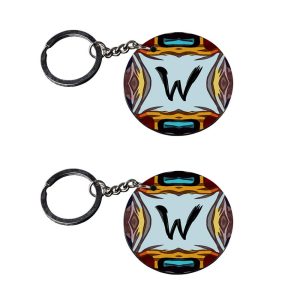 | Alphabet W keychain | keychain 2020 model model customized keychain with photo Printed Wooden Keychain| Circle Shape Set of