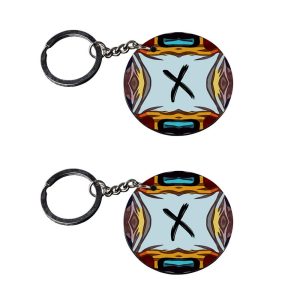 | Alphabet X keychain | keychain 200 customized keychain with photo Printed Wooden Keychain| Circle Shape Set of 2 keyrings 2