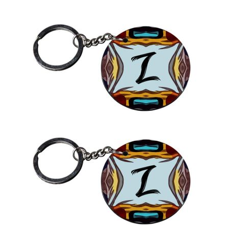 Crafty Worth | Alphabet Z keychain | 2 keychain for gift ? customized keychain with photo Printed Wooden Keychain| Circle Shape Set of 2 keyrings 2×2 inch