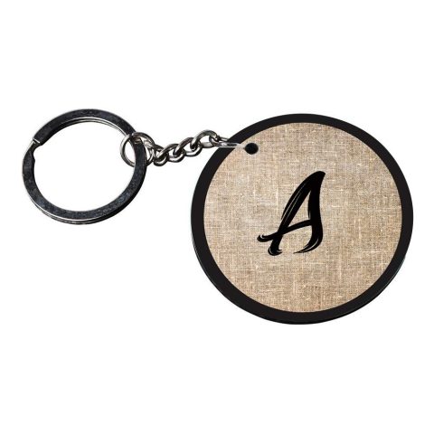 Crafty Worth | Alphabet A keychain | keychain 3d customized keychain with photo Printed Wooden Keychain| Circle Shape Set of 2 keyrings 2×2 inch - alternate view