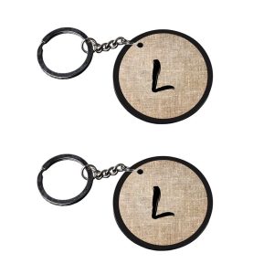 | Alphabet L keychain | 4 keychain set customized keychain with photo Printed Wooden Keychain| Circle Shape Set of 2 keyrings