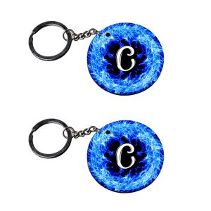 | Alphabet C keychain | 7 keychain customized keychain with photo Printed Wooden Keychain| Circle Shape Set of 2 keyrings 2x2