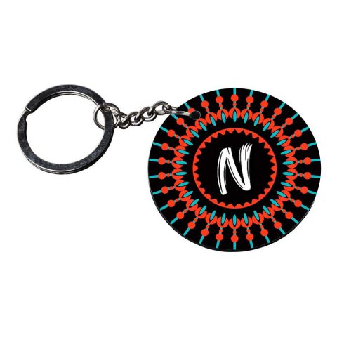 Crafty Worth | Alphabet N keychain | keychain for ecosport customized keychain with photo Printed Wooden Keychain| Circle Shape Set of 2 keyrings 2×2 inch - alternate view