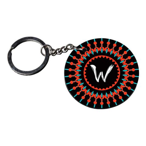 Crafty Worth | Alphabet W keychain | keychain for girls under 100 customized keychain with photo Printed Wooden Keychain| Circle Shape Set of 2 keyrings 2×2 inch - alternate view