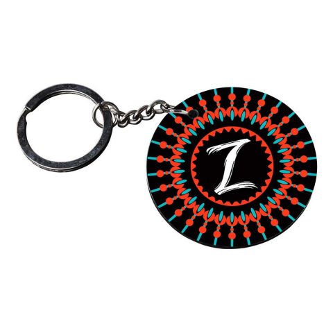 Crafty Worth | Alphabet Z keychain | keychain for home key customized keychain with photo Printed Wooden Keychain| Circle Shape Set of 2 keyrings 2×2 inch - alternate view