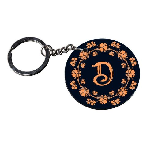 Crafty Worth | Alphabet D keychain | keychain for car customized keychain with photo Printed Wooden Keychain| Circle Shape Set of 2 keyrings 2×2 inch - alternate view