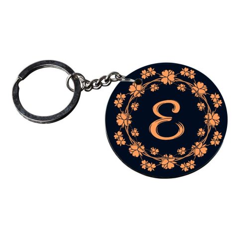 Crafty Worth | Alphabet E keychain | keychain for i20 car customized keychain with photo Printed Wooden Keychain| Circle Shape Set of 2 keyrings 2×2 inch - alternate view