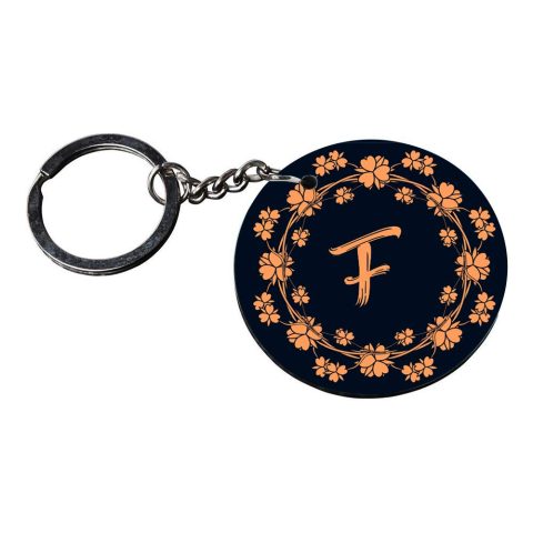 Crafty Worth | Alphabet F keychain | keychain for i20 customized keychain with photo Printed Wooden Keychain| Circle Shape Set of 2 keyrings 2×2 inch - alternate view