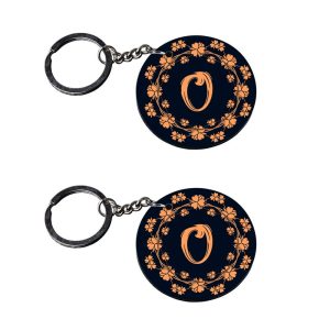 | Alphabet O keychain | j keychain for girls customized keychain with photo Printed Wooden Keychain| Circle Shape Set of 2 ke