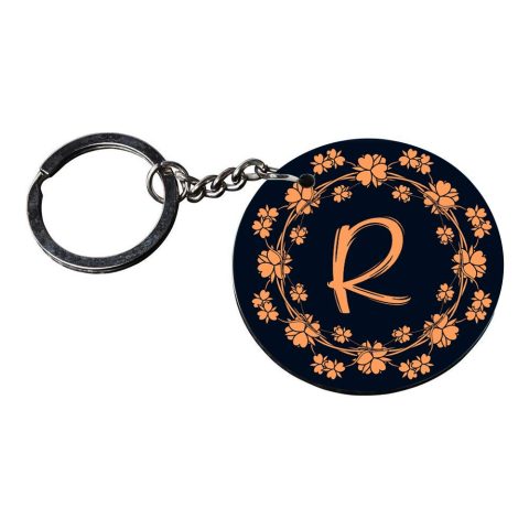 Crafty Worth | Alphabet R keychain | keychain for kids girls customized keychain with photo Printed Wooden Keychain| Circle Shape Set of 2 keyrings 2×2 inch - alternate view
