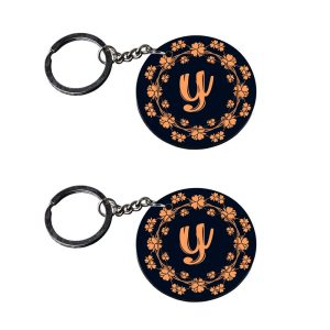 | Alphabet Y keychain | keychain for lovers customized keychain with photo Printed Wooden Keychain| Circle Shape Set of 2 key