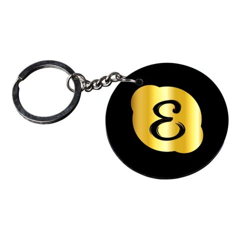 Crafty Worth | Alphabet E keychain | keychain for men bike customized keychain with photo Printed Wooden Keychain| Circle Shape Set of 2 keyrings 2×2 inch - alternate view
