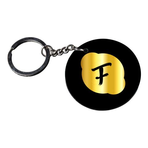 Crafty Worth | Alphabet F keychain | m keychain for boys customized keychain with photo Printed Wooden Keychain| Circle Shape Set of 2 keyrings 2×2 inch - alternate view