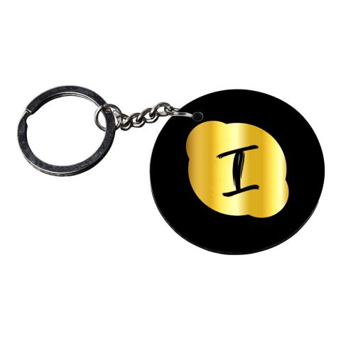 Crafty Worth | Alphabet I keychain | keychain for ns 200 customized keychain with photo Printed Wooden Keychain| Circle Shape Set of 2 keyrings 2×2 inch - alternate view