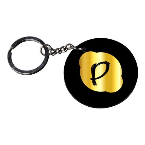Crafty Worth | Alphabet P keychain | keychain for office use customized keychain with photo Printed Wooden Keychain| Circle Shape Set of 2 keyrings 2×2 inch - alternate view