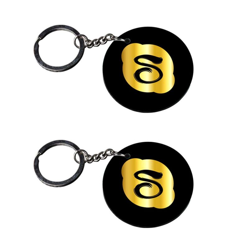 Alphabet S Round Acrylic Keychain