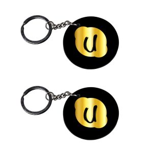 Crafty Worth Alphabet U pendrive keychain set of 2