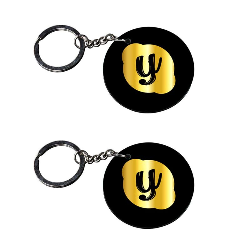 Round Alphabet Y Pulsar Keychain