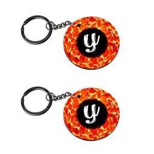 | Alphabet Y keychain | s keychain for boys customized keychain with photo Printed Wooden Keychain| Circle Shape Set of 2 key